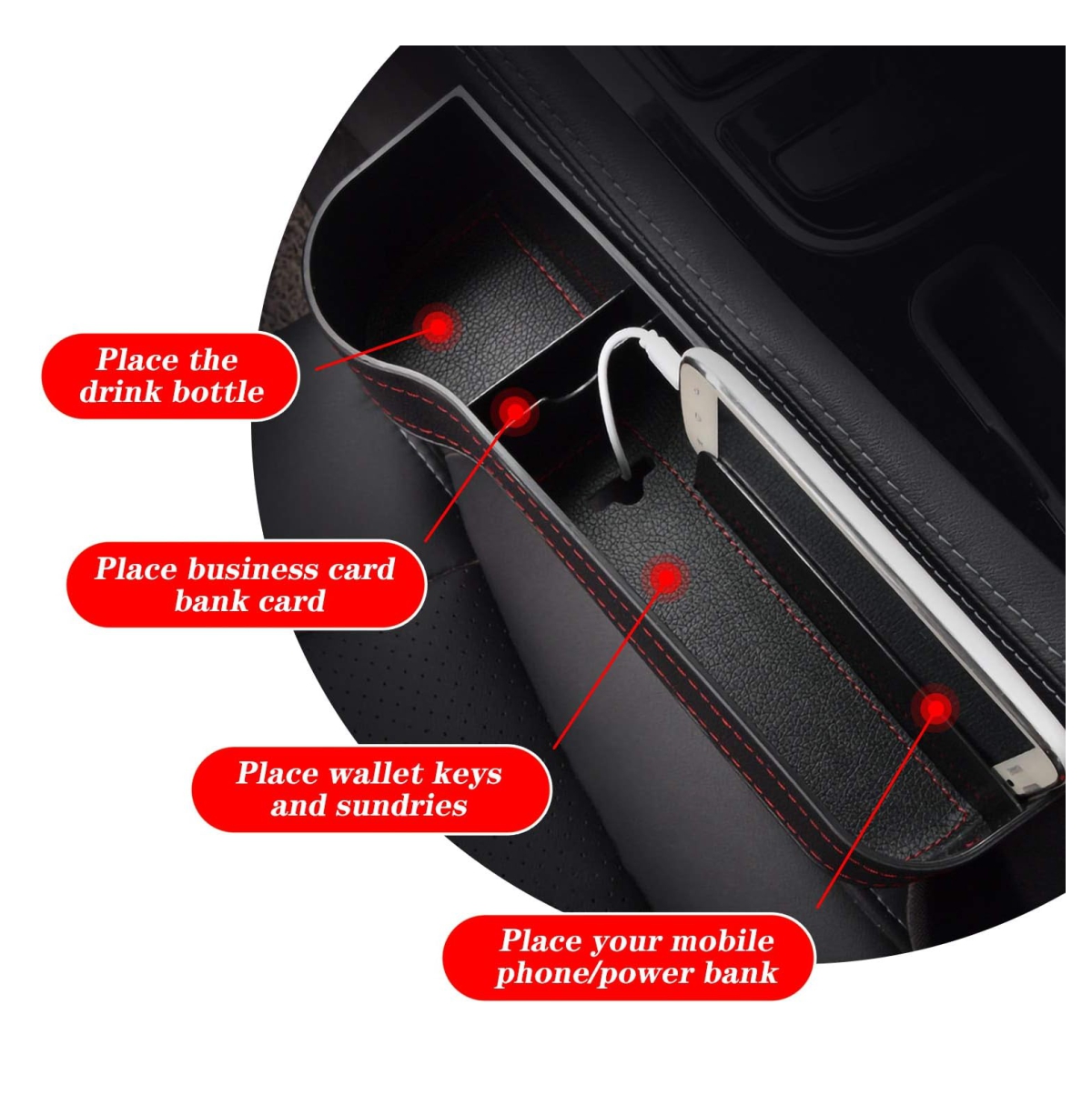 Miniatura 2 de Organizador Carro Bolsillo Porta Vaso